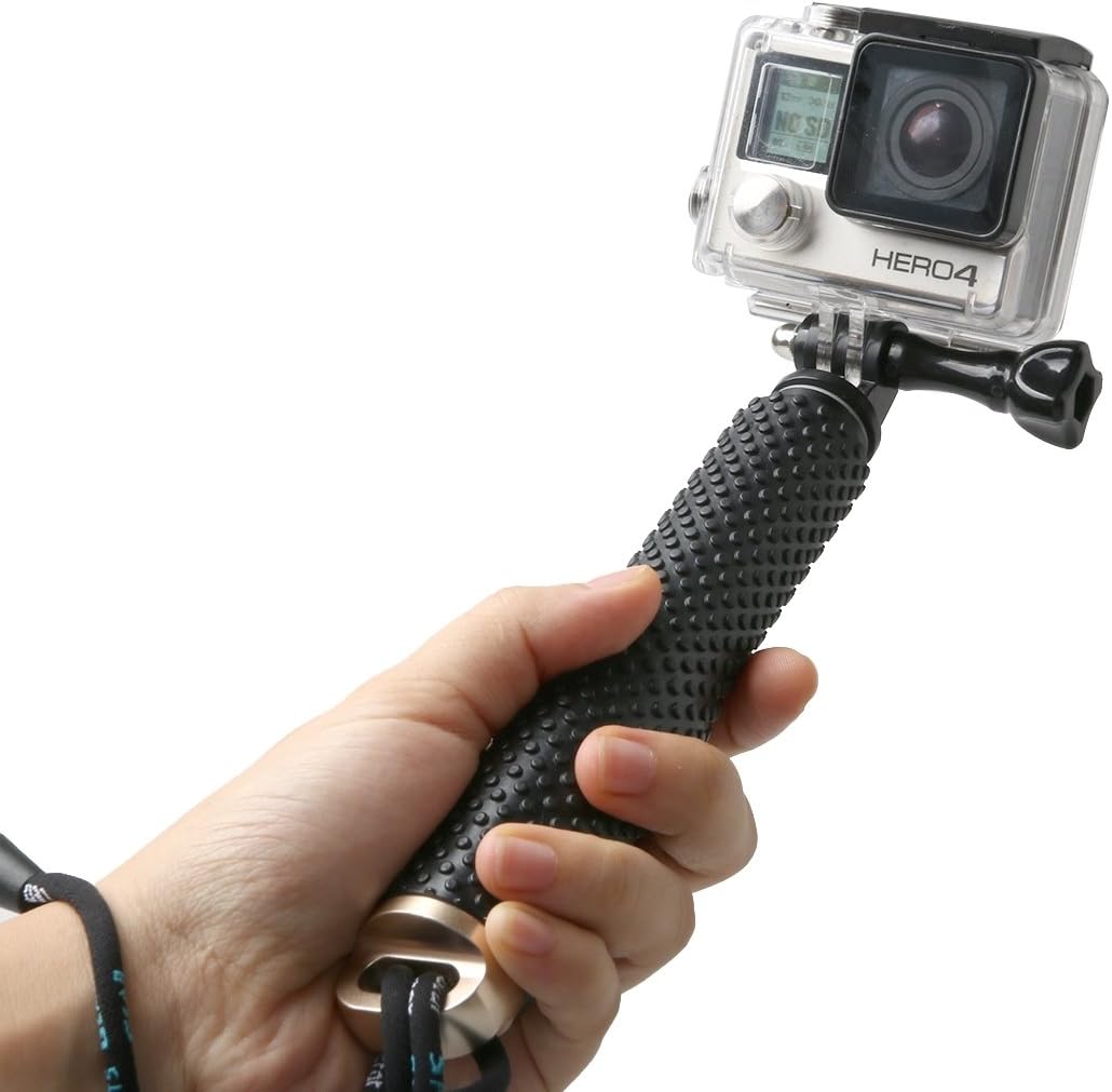 LENDOO Extendable Go Pro Pole - Adjustable Selfie Stick Holder Waterproof Monopod For Gopro Hero 4, Hero+ LCD, 3+, 3, 2, 1, Sj4000 and Sj5000 Cameras Sports DVR ¡­ (Gold)