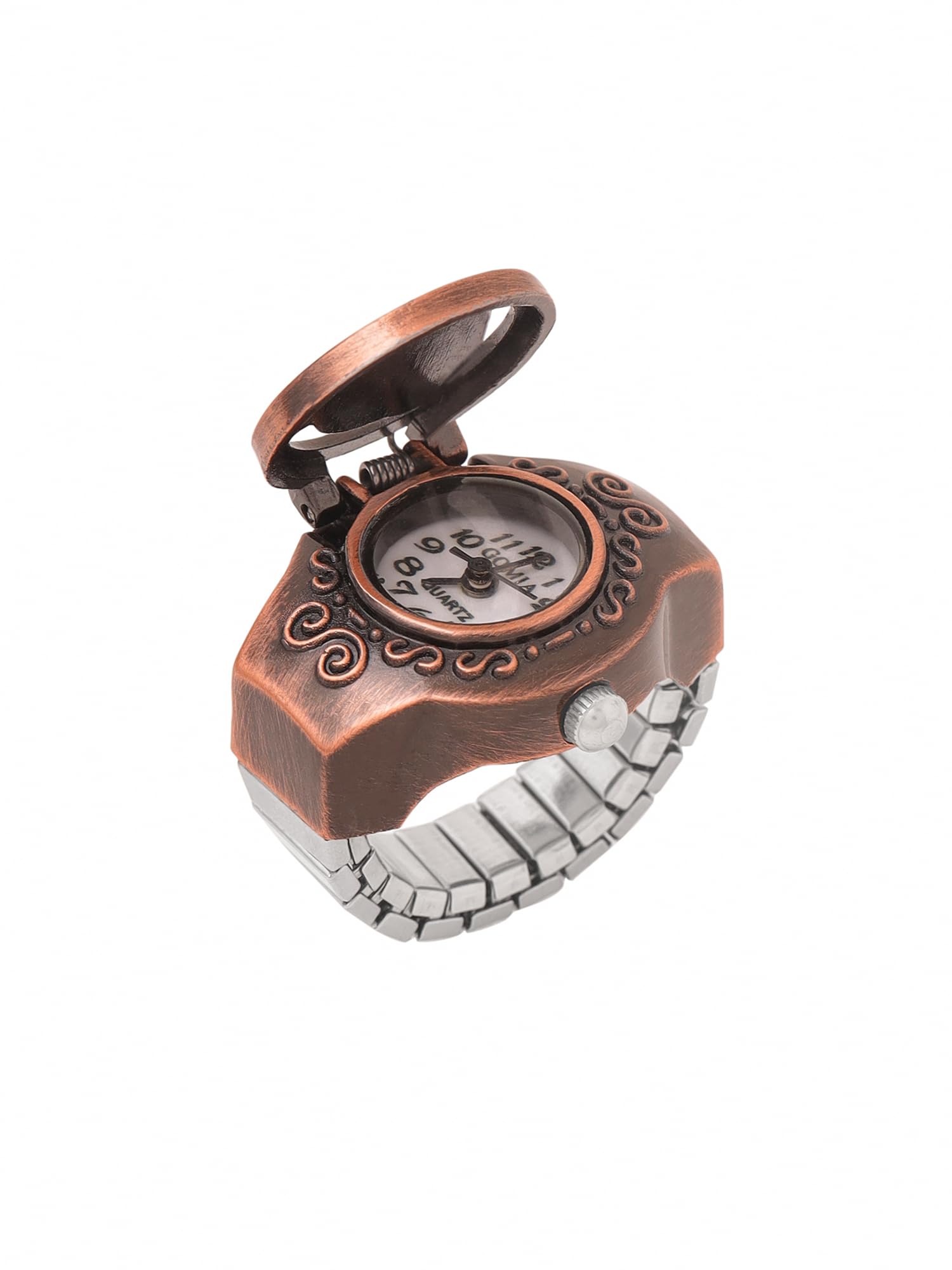 Yellow Chimes Analog Watch Dial Stretchable Adjustable Finger Rings for Women