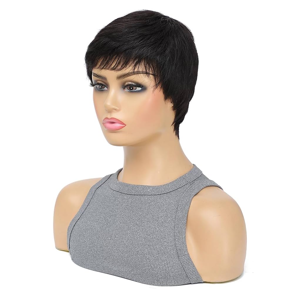 Amazon.com : Kubiblue Human Hair Pixie Cut Short Straight