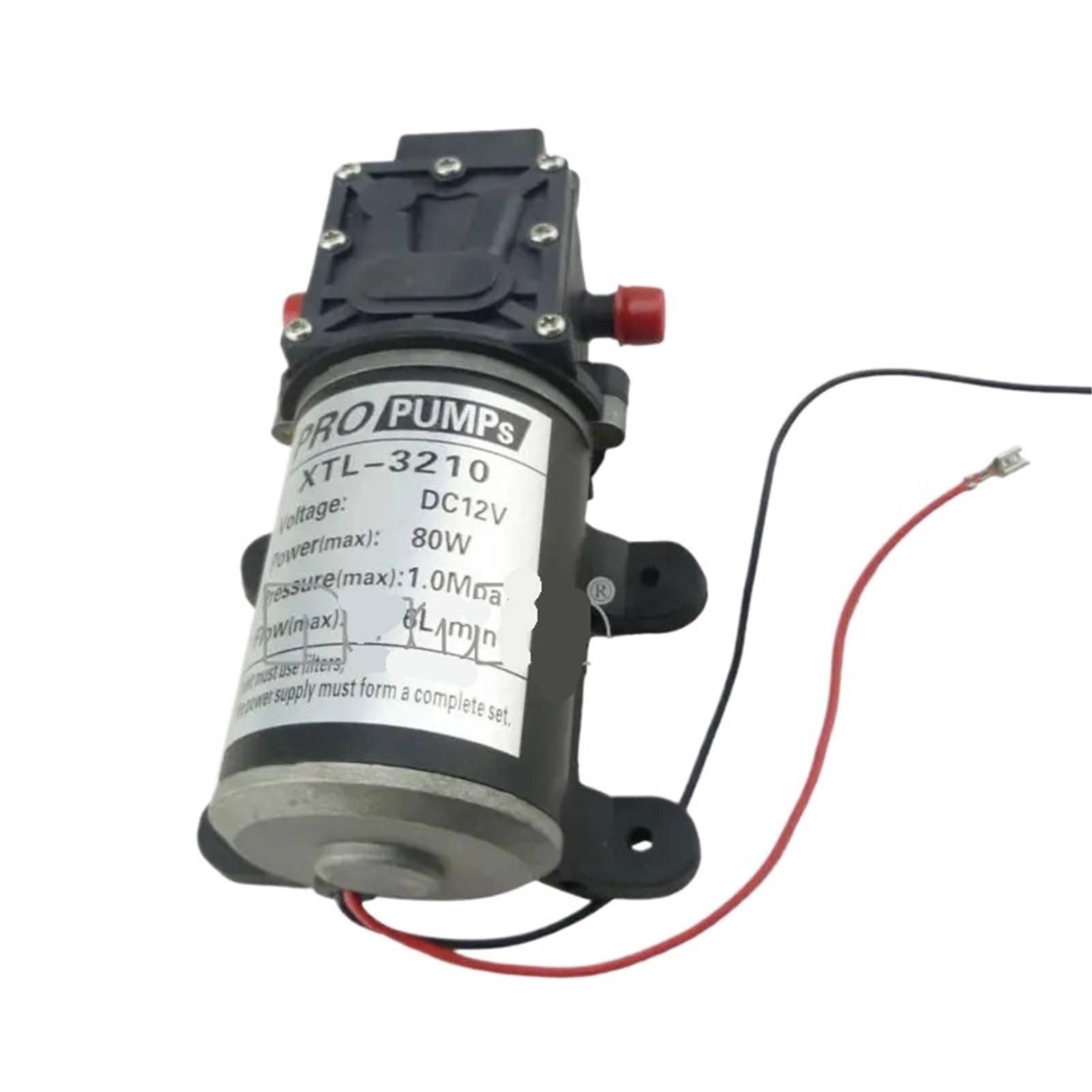 Membranowa pompa wodna 12 V 80 W mini 6 l/min pompa samozasysająca 6 bar wysokociśnieniowa pompa natryskowa rolnicza (typ przełącznika ciśnienia, 24 V)