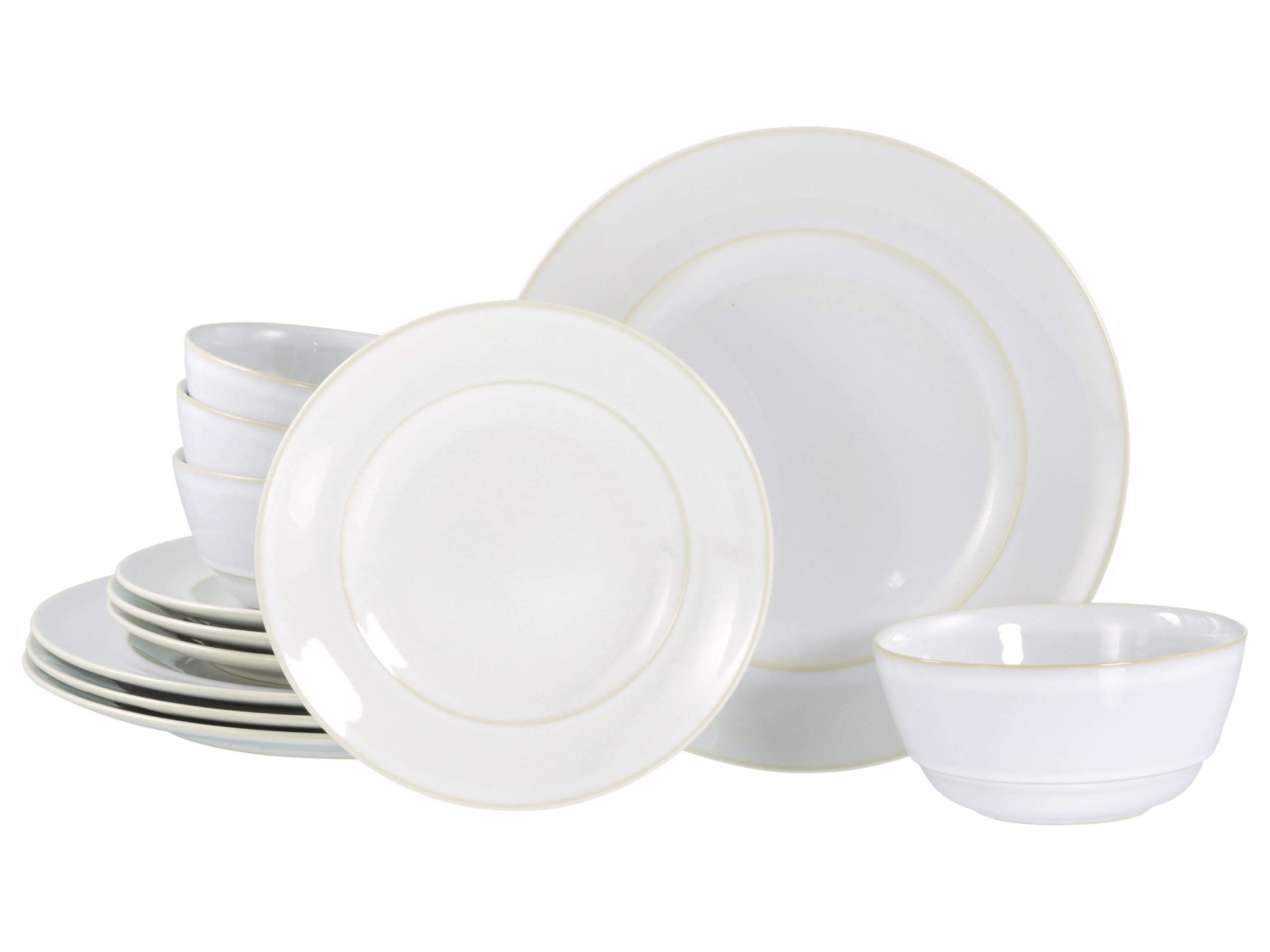 CreaTable, 23670, seria ANTIQUE offwhite, zestaw naczyń, zestaw talerzy 12-częściowy