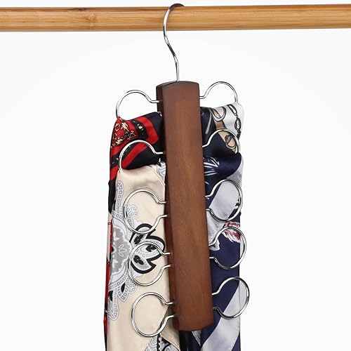 LMSAWK Colgador de bufanda de madera, soporte para bufanda para organizador y almacenamiento de armario, colgador de corbata, colgador de bufandas,