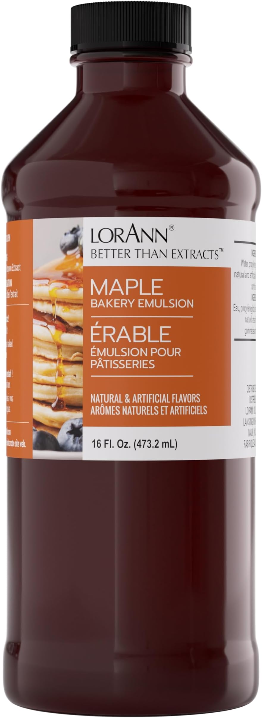 Maple Bakery Emulsion: True Essence, Ideal for Boosting Fruit Tones in Cakes, Cookies & Desserts, Gluten-Free, Keto-Friendly, Extract Substitute Essential for Your Kitchen, 16 Oz