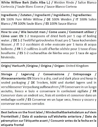 Weidenrinde von Herba Organica – Salix Alba L – 50g