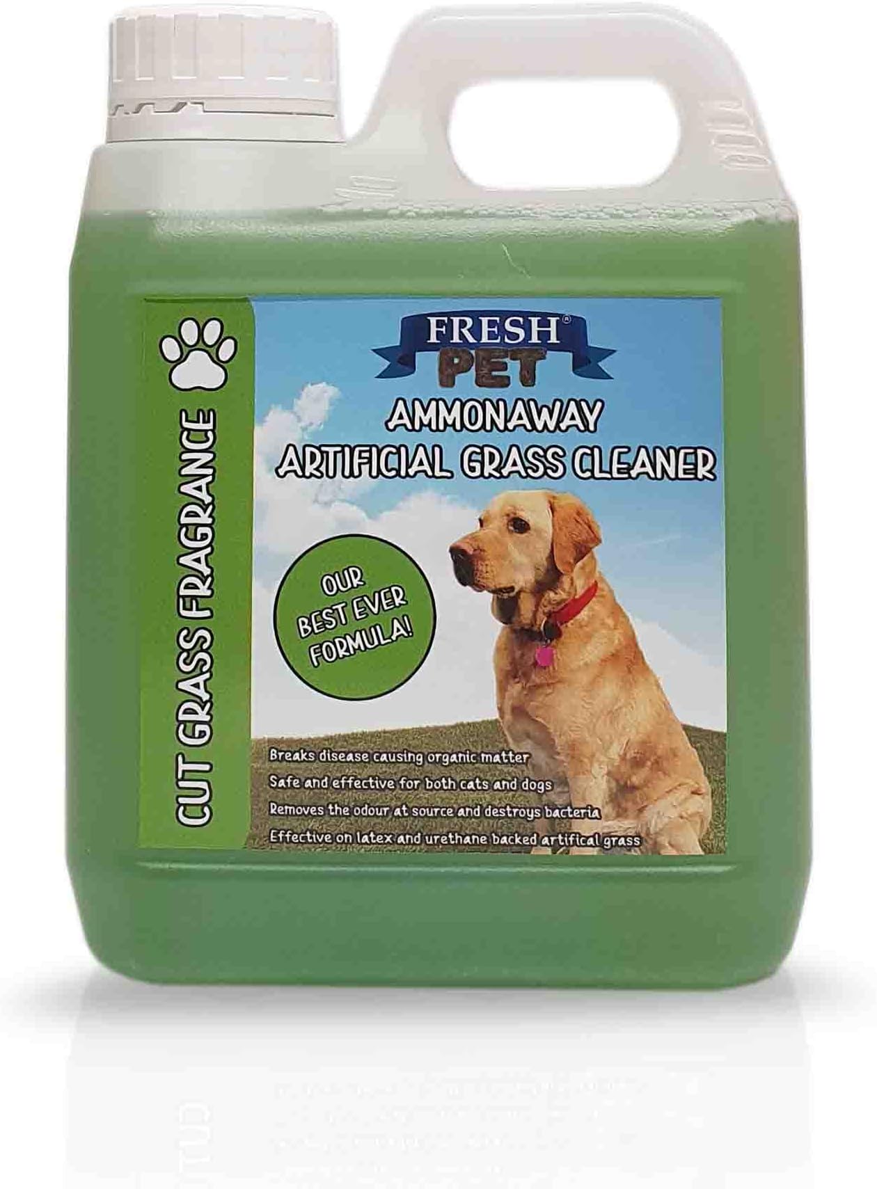 FRESH PET Artificial Grass Cleaner Dog Friendly Disinfectant Deodoriser Concentrate Ammonaway Cut Grass Fragrance (1L)