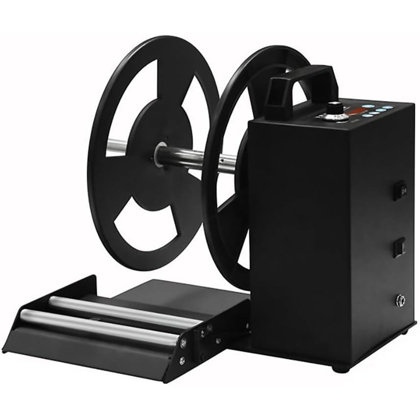 Automatyczna maszyna do przewijania etykiet z bezstopniową regulacją prędkości, szerokość przewijania 150 mm, regulacja rdzenia 1-3 cali i funkcja liczenia dla logistyki i przemysłu elektrycznego