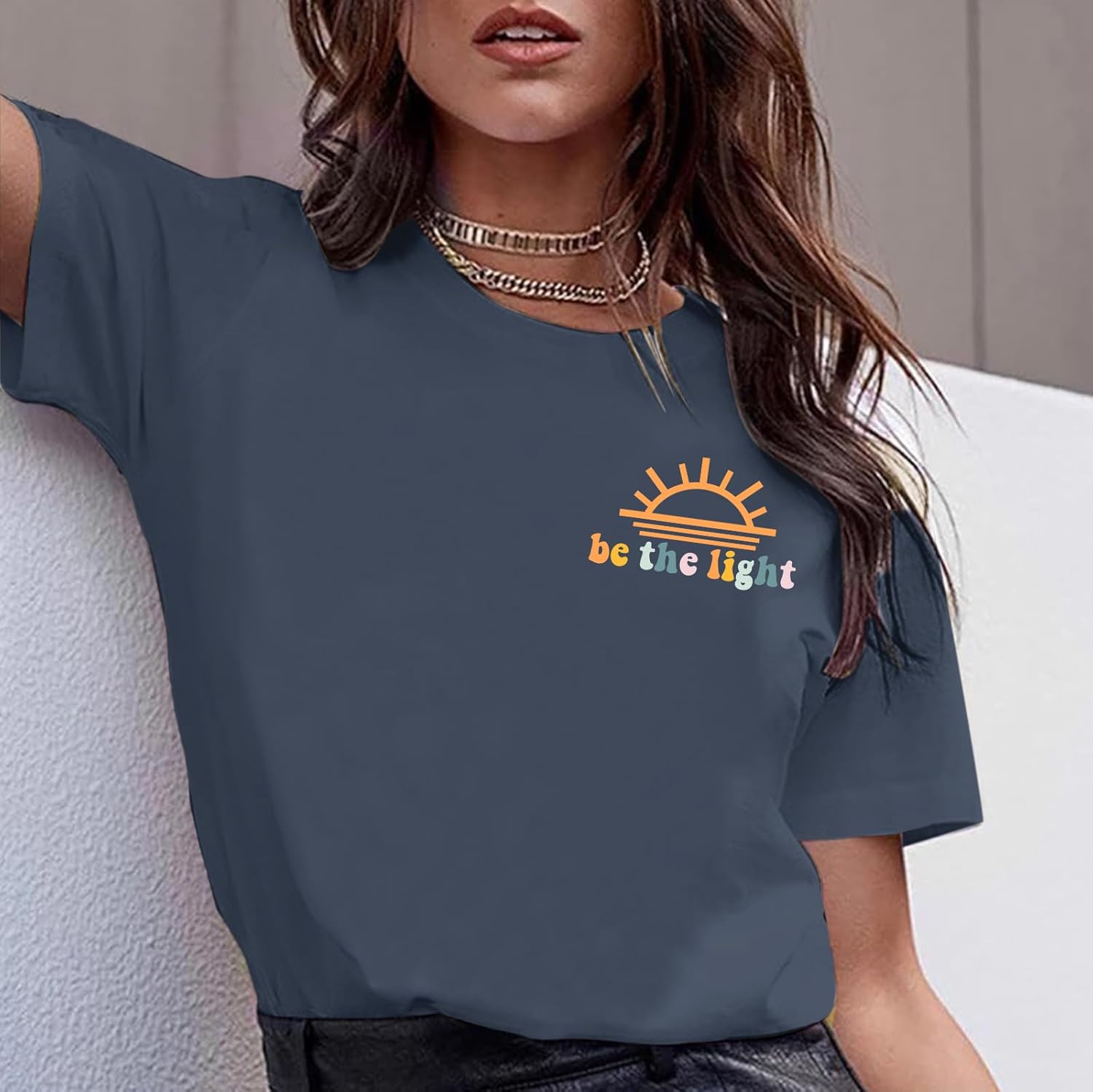 Christian Shirts Women Jesus Faith Tshirt Bible Verse Be The Light Shirt Inspirational Religious Graphic Tees Top - Image 3