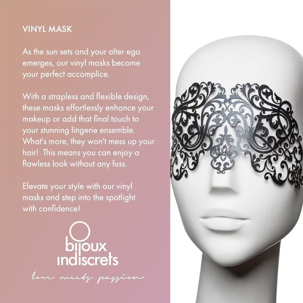 Bijoux Indiscrets Dalila Mascarade Masque Vinyle Adhésif souple confortable Lingerie Sexy Cadeau