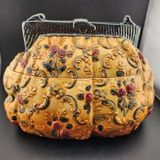 Vintage Cookie Jar, Kitchen Canister, Rustic Farmhouse Pottery, 9.5 "W x 7 "H x 4.5 "D, Hand Painted Ceramic Cookie Jar for Dog Treat Sugar Loose Tea Flour Coffee Beans Storage