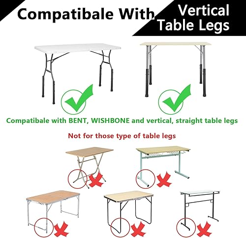 Miniatura 2 de Paquete de 4 extensores de patas de mesa, elevadores ajustables para patas de mesa, extensiones de patas de escritorio de acero resistente negro