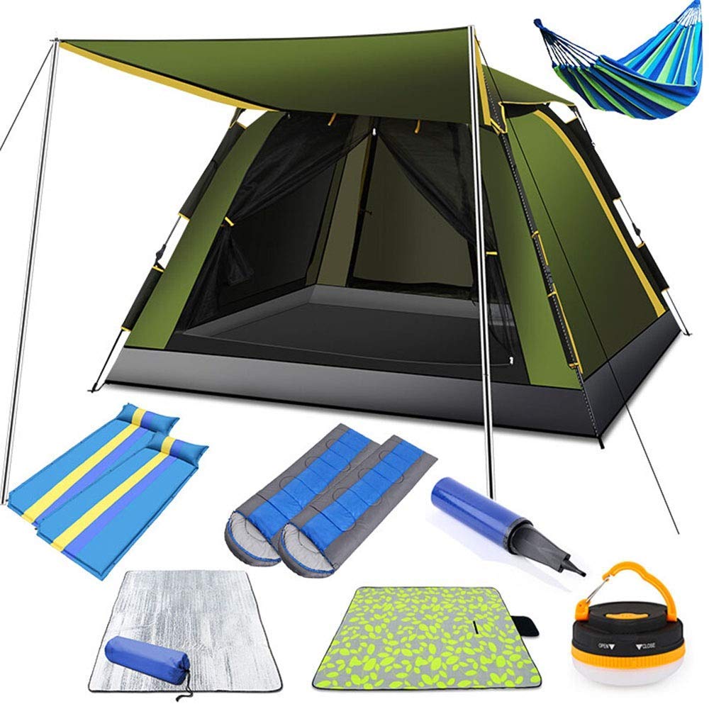 Erik Xian Awning Tent Protection Sun Family Tent Pop Up Dome nt Family Tent with Awning and Mat Wind and Warm for Fishing Camping Hiking Outdoor Tent Metal Tent C 220X210X145CM Tent