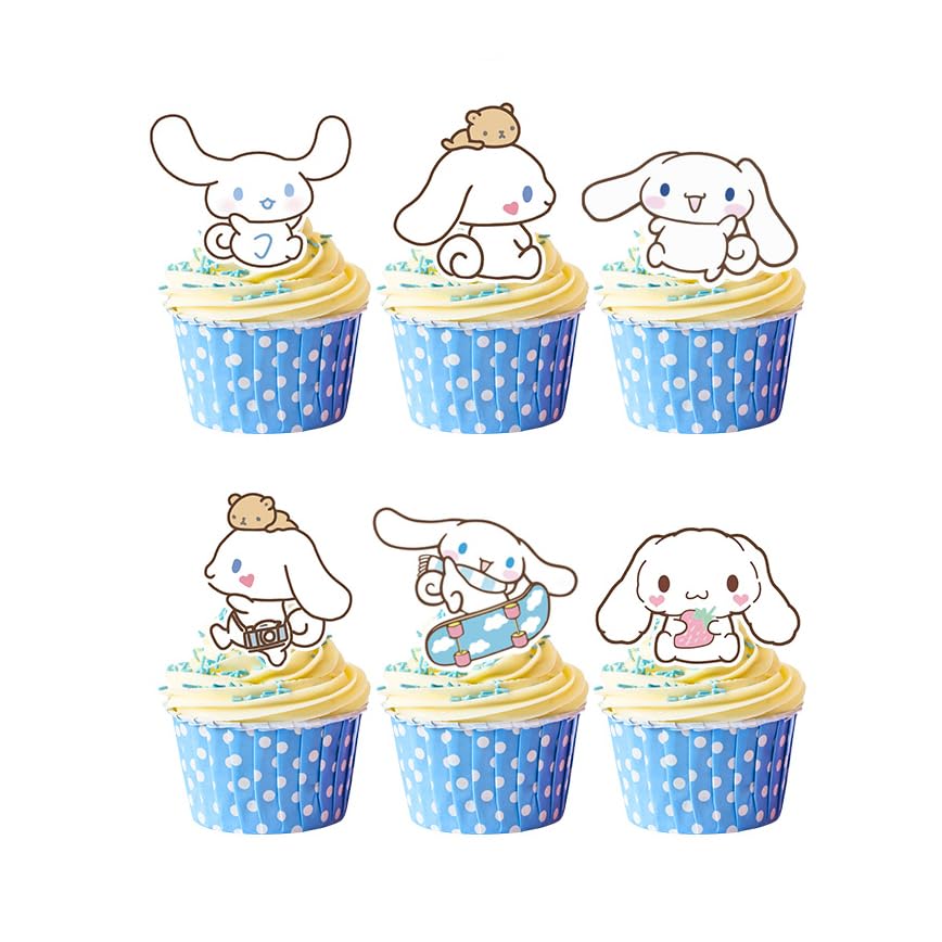 24pcs Cinnamoroll Cake Toppers Cupcake Toppers Cake Decorations Cinnamoroll Birthday Party Supplies Decorations (5)