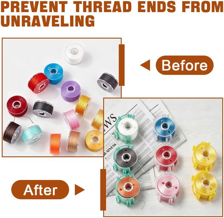 50Pcs Sewing Bobbin Holder, Plastic Thread Spool Bobbin Clips Sewing Tool Clip Accessory, 3-Color Mixed Pack Tool Spools Organizers Clips for Sewing, Embroidery & DIY Crafts