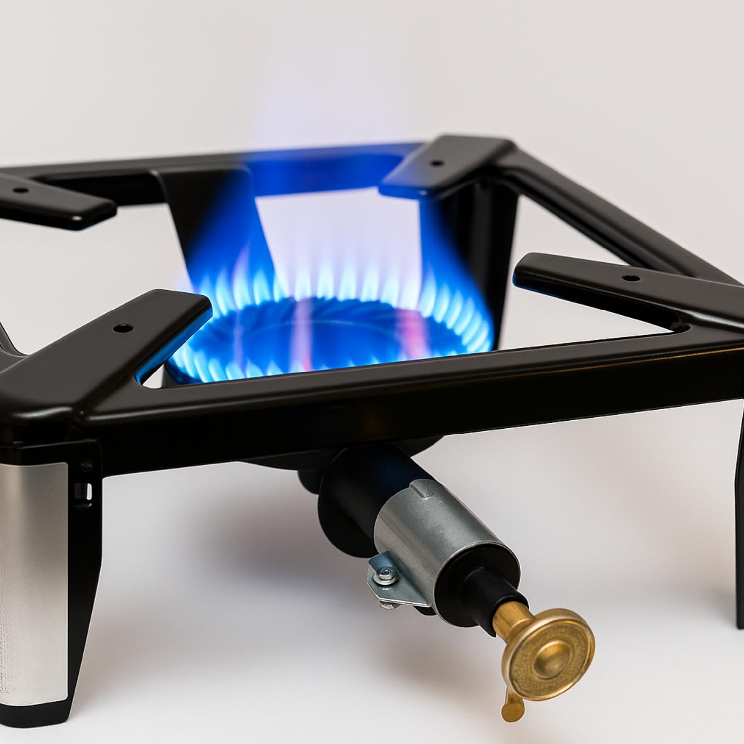 MOHOME Fornellone Gas Esterno Campeggio Nero 40 x 40 x 19 cm Bruciatore Ghisa Metallo Pentole Pesanti Portatile Made in Italy