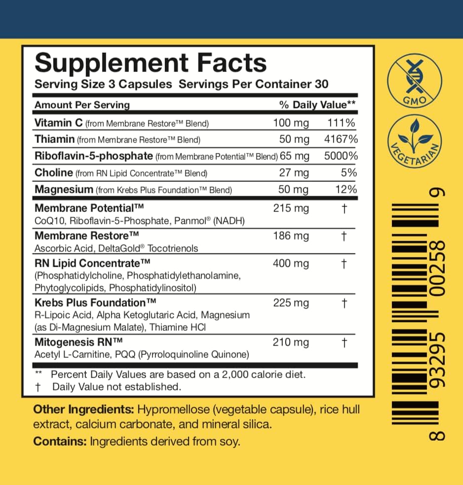 Miniatura 5 de Researched Nutritionals ATP 360 - Complejo de energía mitocondrial y celular - Suplemento de ácido lipoico R, fosfatidilcolina, NADH, PQQ y CoQ10
