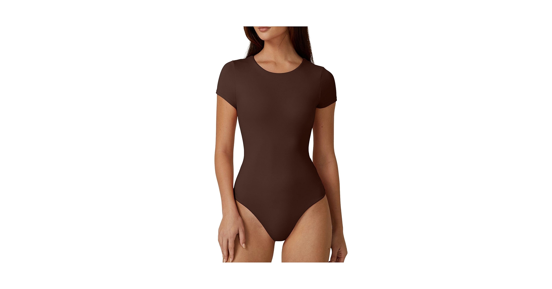 クラネ　ROUND NECK HIGH CUT BODYSUITS Amazon.com: ALGALAROUND Bodysuit for Women Turtle Neck