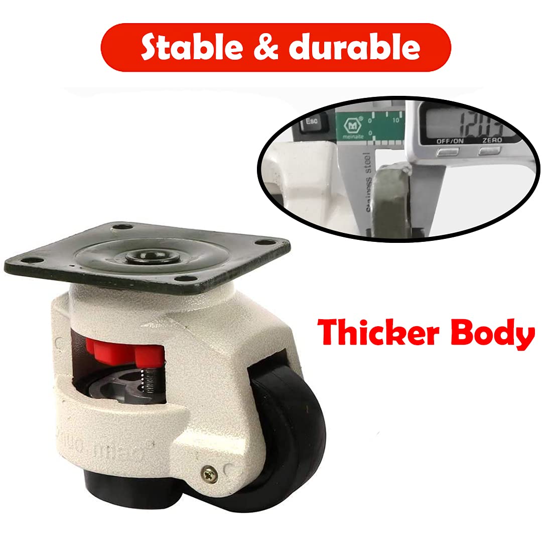 Nisorpa Leveling Machine Casters, 4 Pack 360 Degree Swivel Workbench