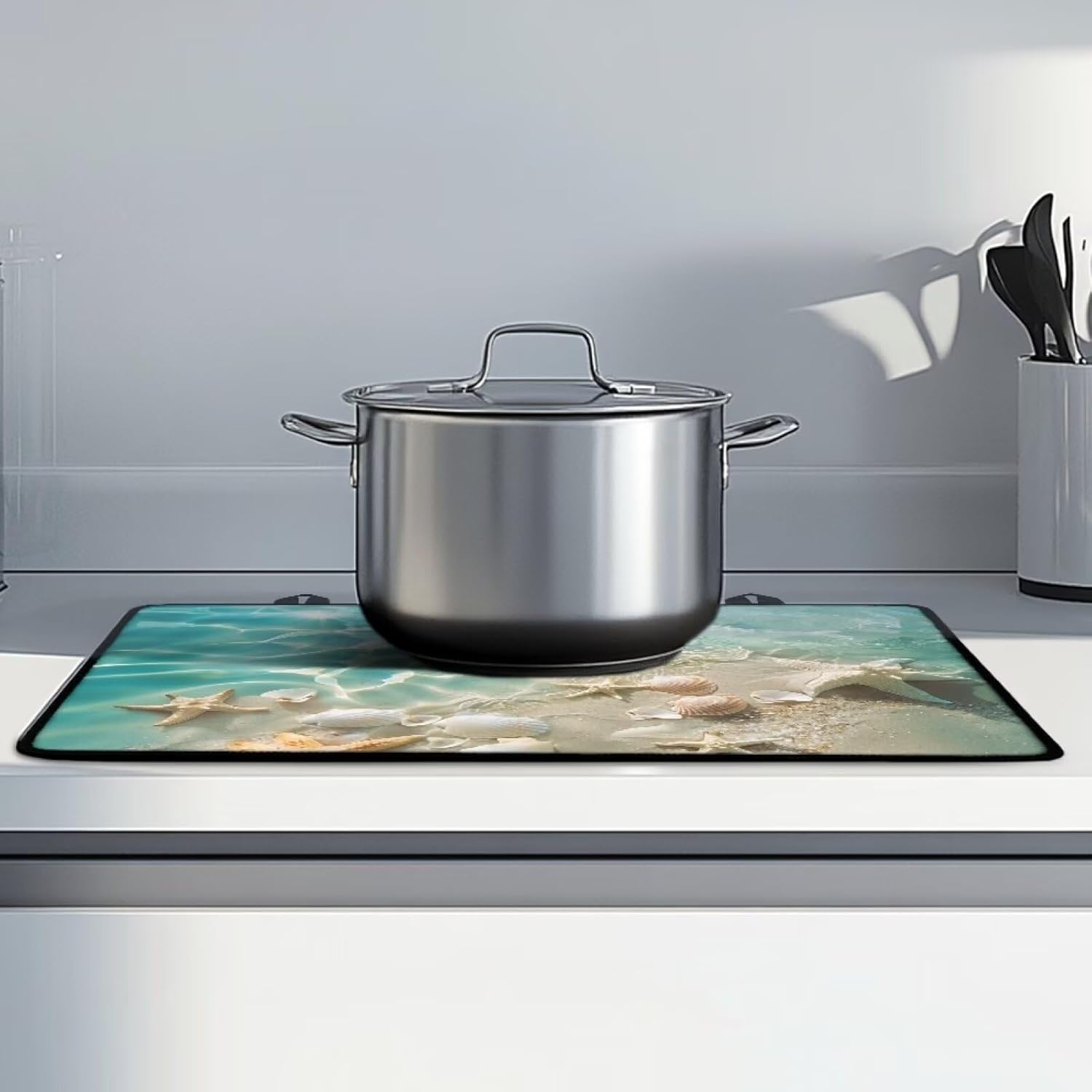 Stove Top Cover Beach Cooktop Cover Protector Starfish Countertop Protector Mat Fireproof Stove Top Protector Dish Drying Mats for Kitchen Gas Range Covers for Stove Top