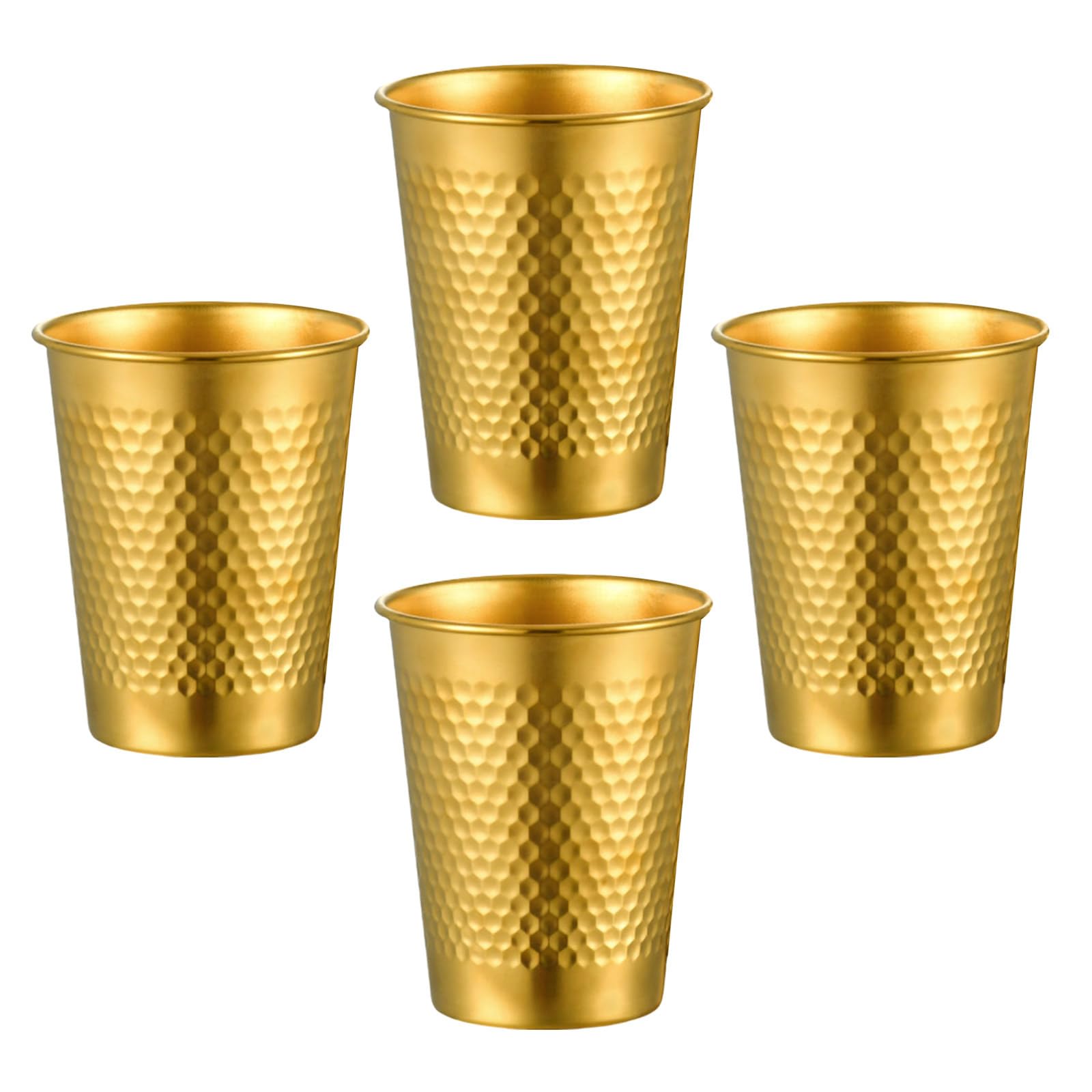 MICFENY 4 Pack Stainless Steel Cups Stackable Coffee Tumblers Metal Drinking Glasses Milk Mug Drinkwares for Camping Travel
