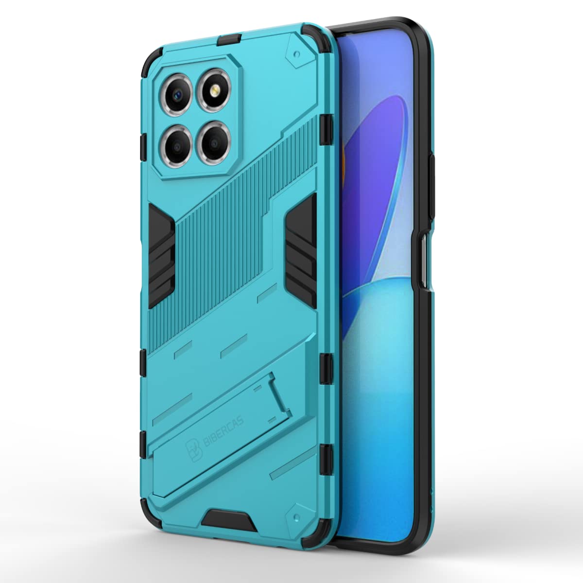 EASSGU Custodia per HONOR 70 Lite 5G / HONOR X8 5G / HONOR X6 (6.5 Inches), con Cover Protettiva in Armor Silicone Antiurto per PC Kickstand - Arancia