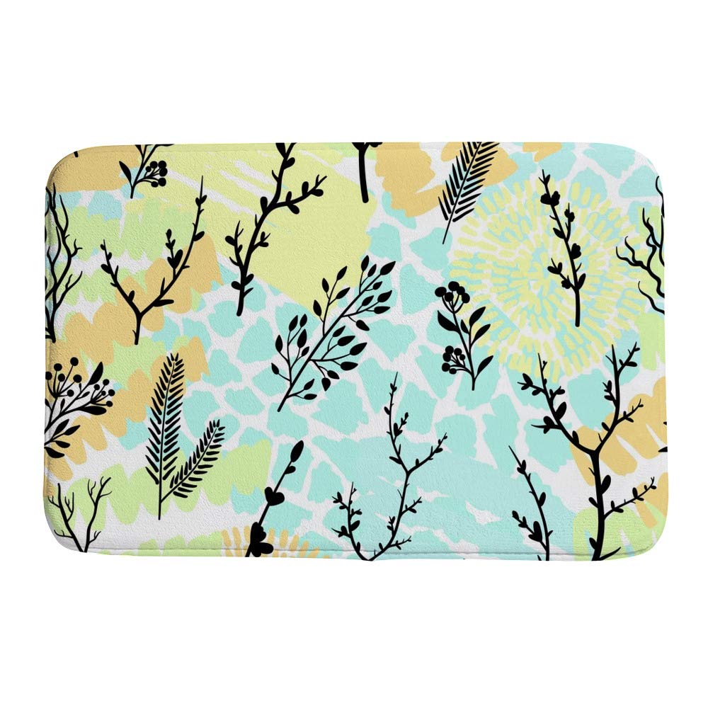 Paillasson velours corail design aquarelle pour sols propres et secs