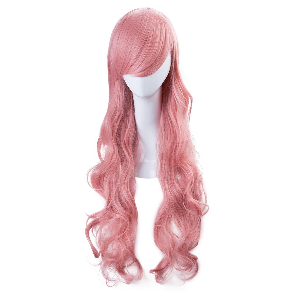 75cm Long Soft Pink Hair Curly Big Wavy Wigs Cosplay for Megurine Luka Figure