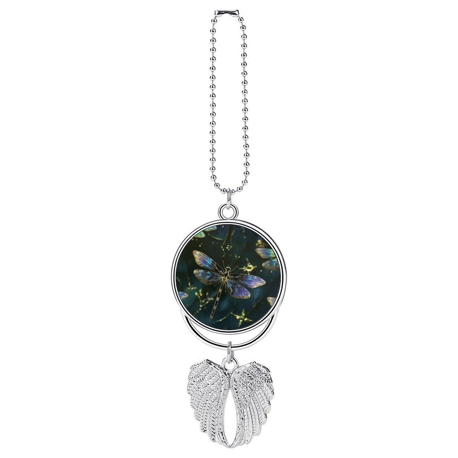 Dragonfly Car Pendant Personalized Car Hanging Ornament Auto Rear View Mirror Hanging Decoration Accessories Metal Cars Interior Ornament for Most Cars Truck SUV