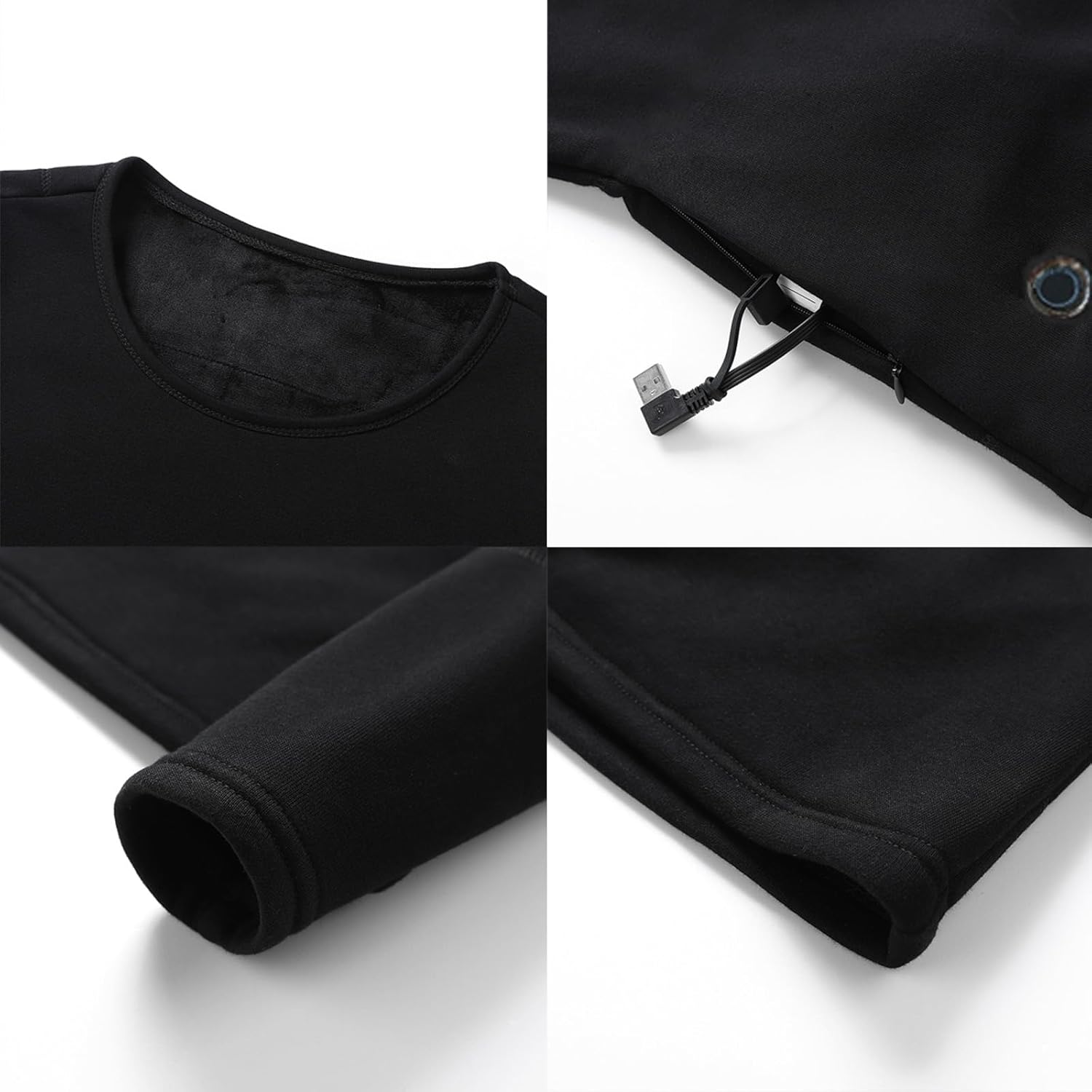 Heated Thermal Shirt for Women, Underwear Top Electric Warm Pullover Fleece Lined Base Layer Top