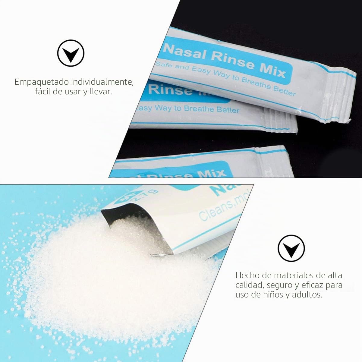 Healifty Caja 40 Paquetes Sal De Lavado Nasal InstantáNea Para Limpieza Nasal Diaria NiñOs Y Adultos Seguro Y PortáTil Para Cuidado De Nariz En Ambientes Con Polvo