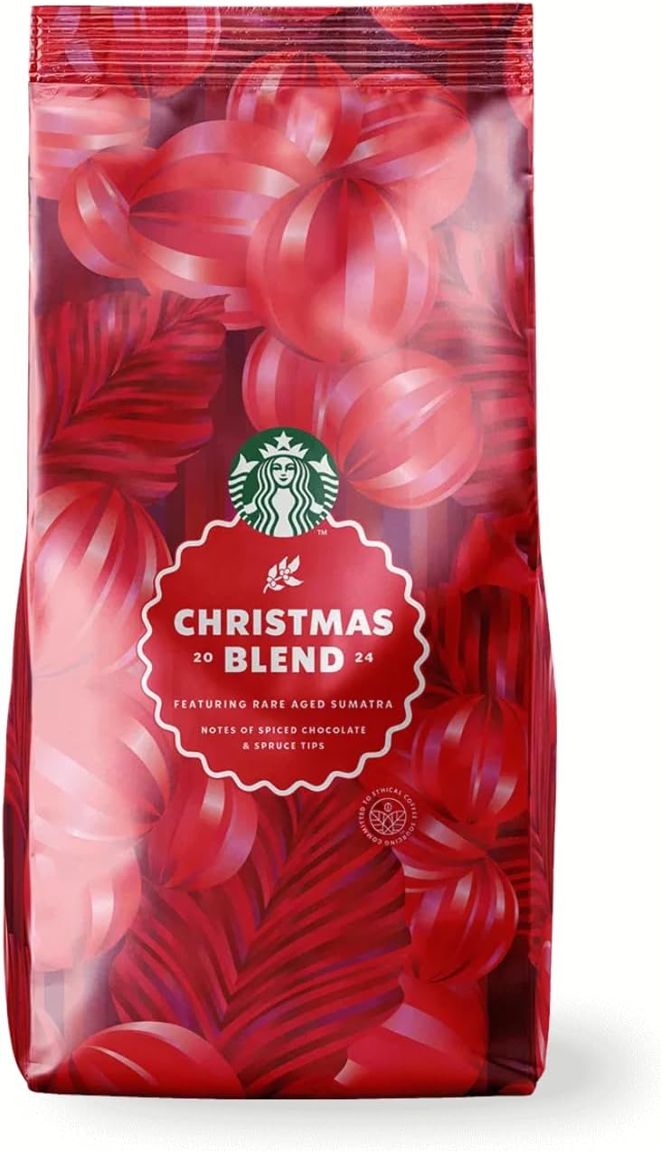 Starbuck Christmas Blend Dark Roast, Whole Bean Coffee 250g Pouch (Imported)