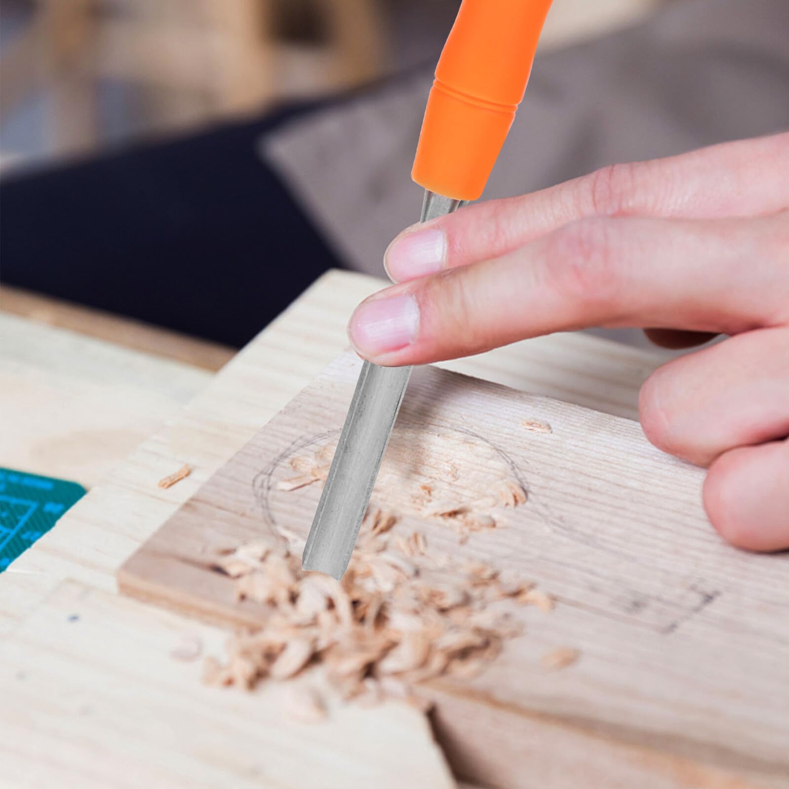 Ensemble de 4 Ciseaux à Sculpter le Bois en Acier, Spatule Plate