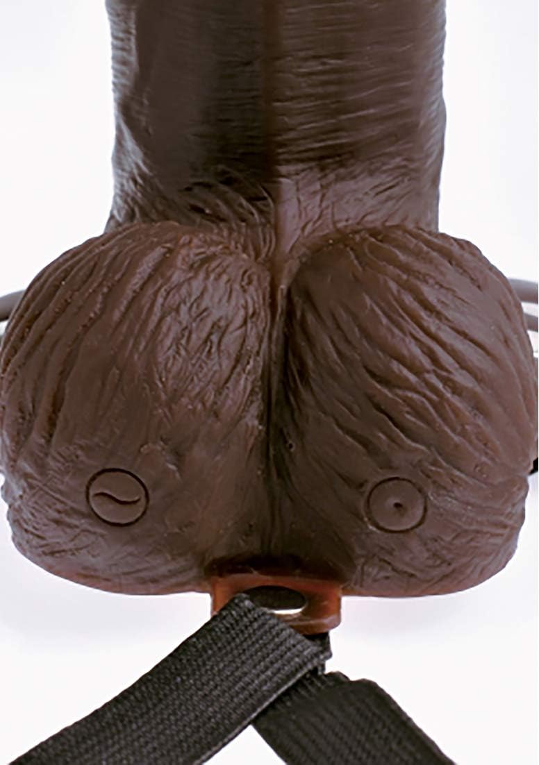 Pipedream Products Fetish Fantasy Series 8" Hollow Rechargeable Strap-on with Remote, Brown, 1 Count