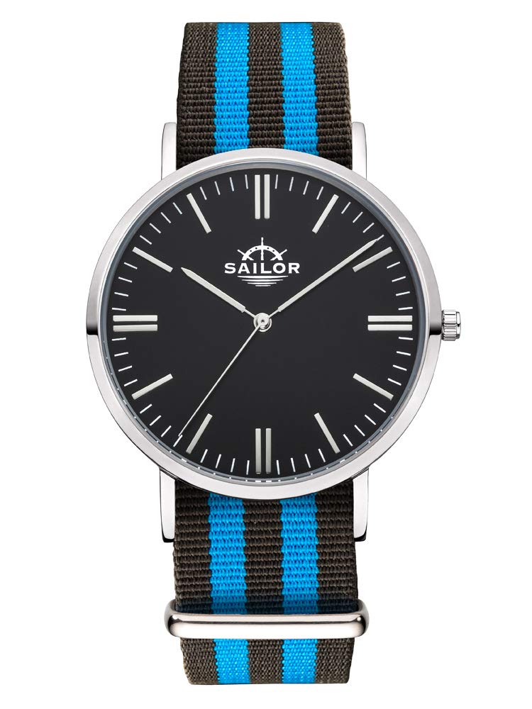 Montre classique ocean blanc et bracelet nylon noir - 2