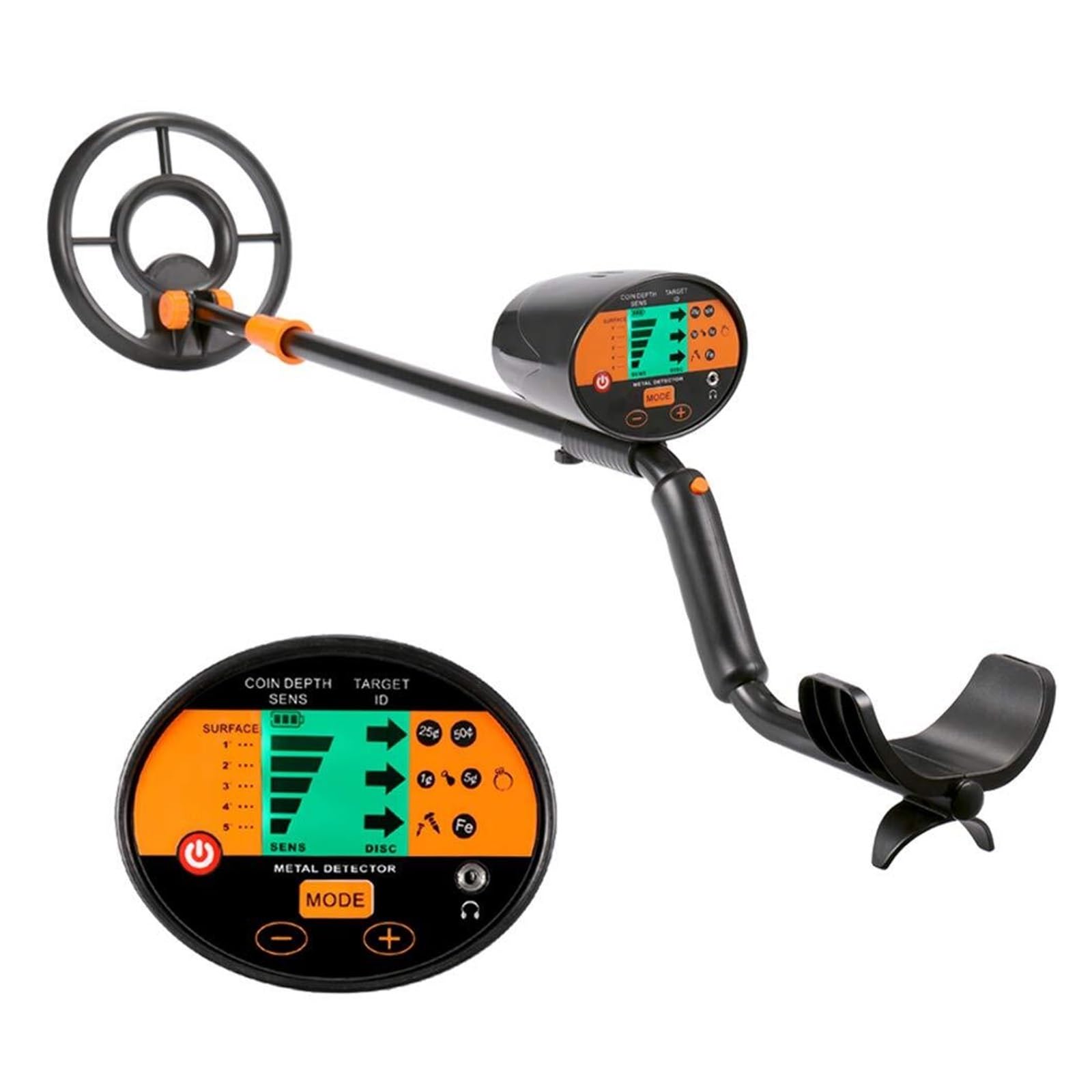 JKJZSALJ Metal Detector, High Sensitivity Metal Detector Md3060 Underground Gold Detect Silver Digger Treasure Hunter LCD Display, High Accuracy