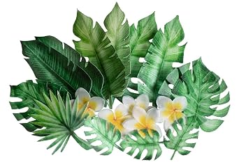 Crystal Candy Wafer-Paper Tropical Leaves & Flowers