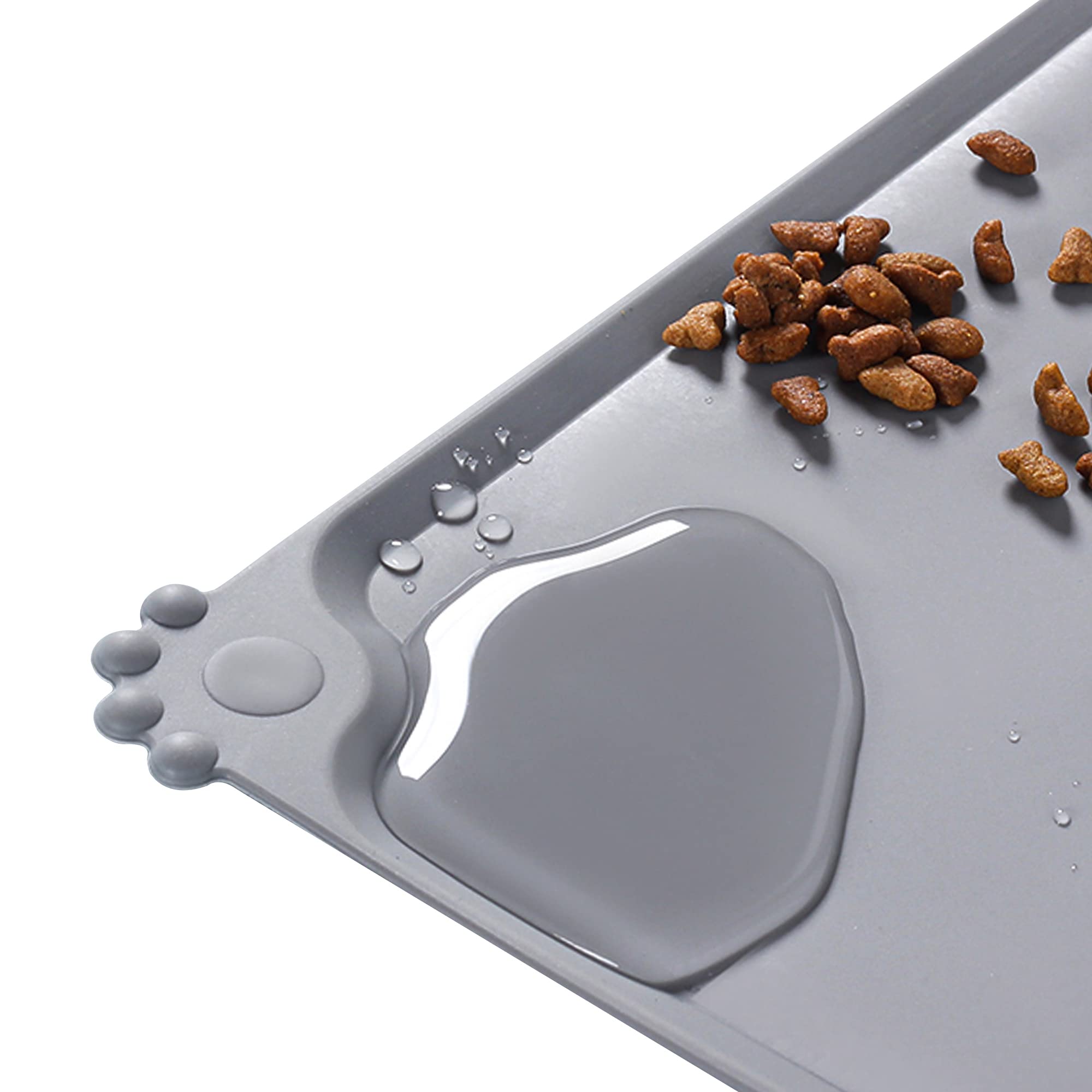Dog Cat Food Mat Raised Edge Silicone NonSlip Placemat 19.5'' x 12.2