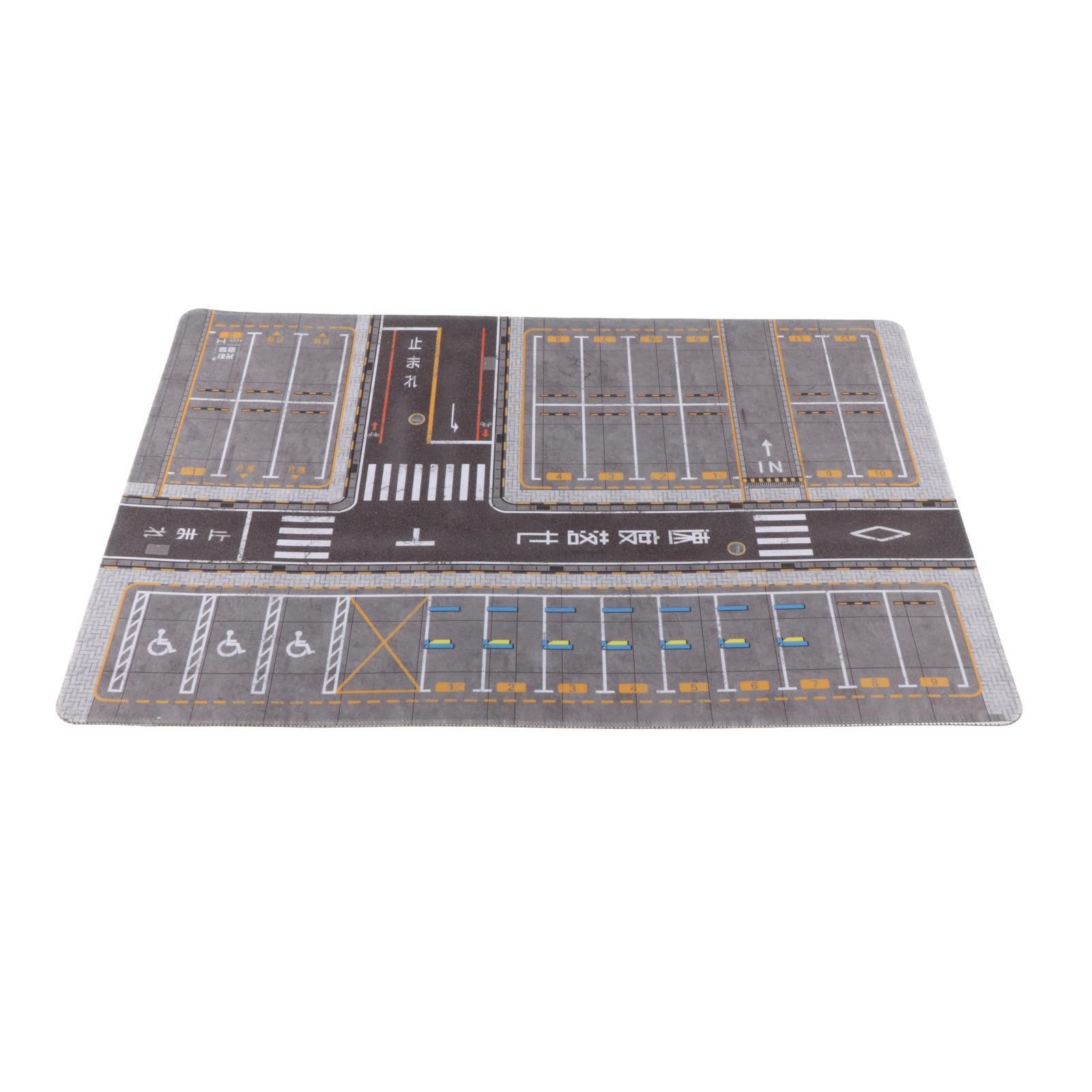 Sharplace 1:64 Parking Lot Mat Background Pad Car Scene Mat Diorama Model Car Diecast Garage Model Building,for Vehicle Scene Toy, H