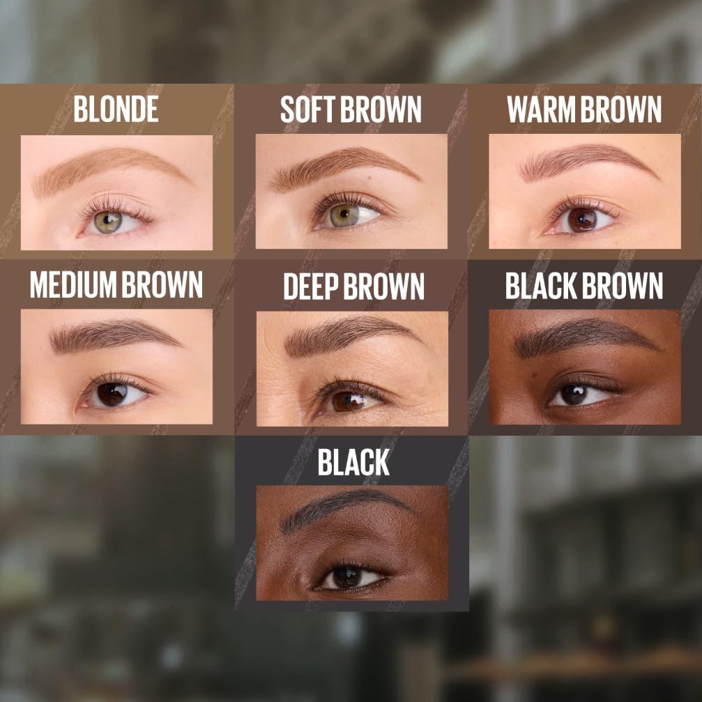 Maybelline New York Matita per Sopracciglia, Sopracciglia Definite, Formula Che Non Si Sfalda, Con Punta di Precisione e Pettinino, Brow Ultra Slim, Tonalità Black Brown, 7,2 g