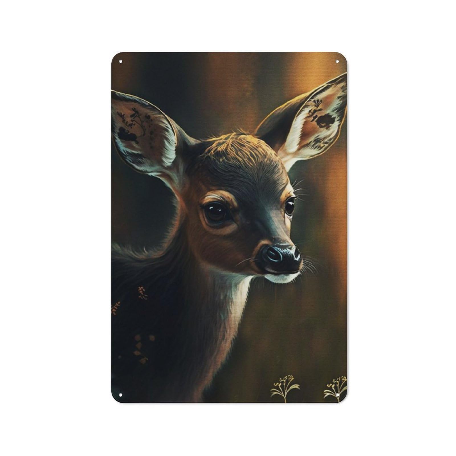 Junmoney Cute Deer New Metal Plaque 30X20cm With For Pub Or Café, Rustic Decor, For Garage, Workshop And Man Cave Decoration