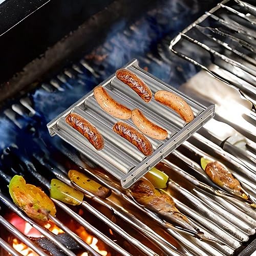 Parrilla para salchichas con rodillos y mango de madera miniatura 4