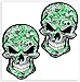 SkinoEu® 2 x Adesivi Vinile Stickers Punisher Cranio DC Stickers Bomb Verde per Auto Moto Finestrino Porta Casco Scooter Bici Motociclo Tuning B 51