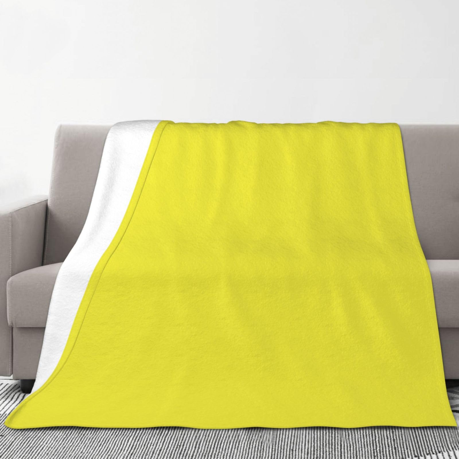 Couverture jaune fluo grand lit pour résoudre le froid du canapé