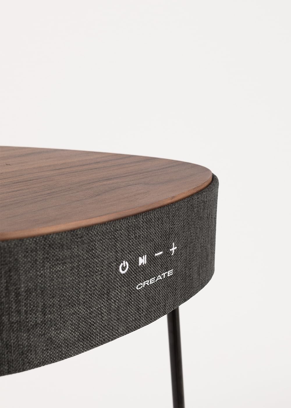 CREATE / Speaker Table 180 / Table Haut-Parleur Bois foncé/Bluetooth, Chargeur de Smartphone sans Fil, Technologie Qi, Sortie AUX, Mp3, WMA et WAV, Batterie Li-ION 2200mAh, 88W