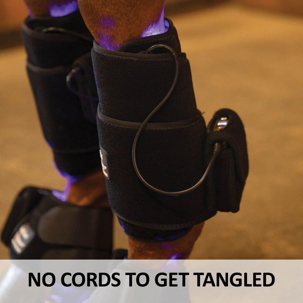 Schneiders EquiCare LED Therapy Blue Light Derma Layer Therapy Kit | Blue Light Wavelengths for Skin Irritations | Includes Bell Boots & Wraps with Rechargeable Batteries