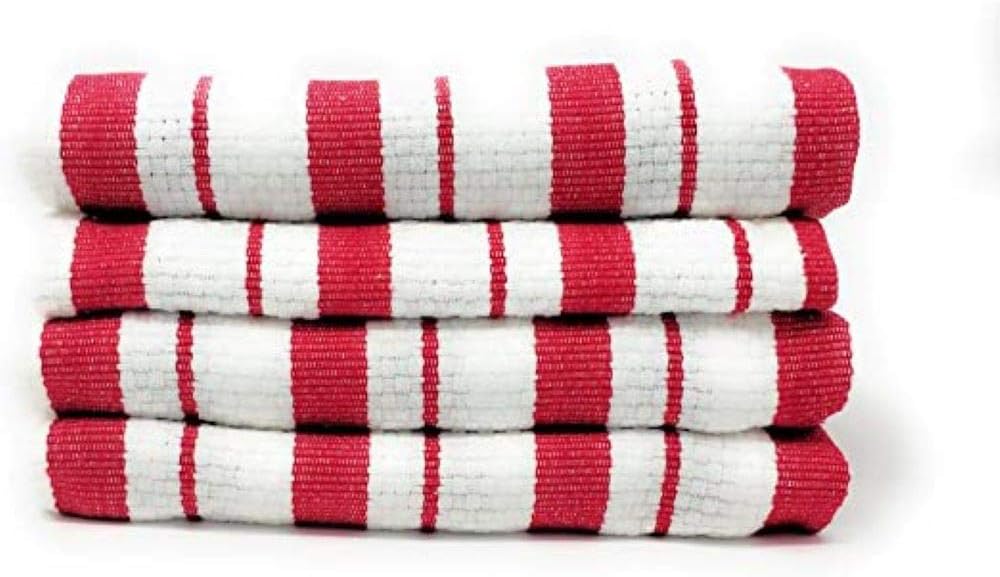 Classic Striped Towels, Set of 4 (Claret)