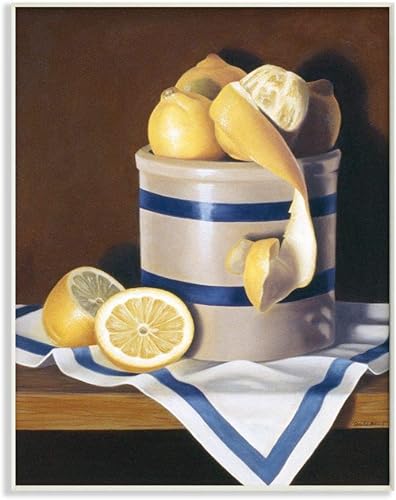 Stupell Industries Realistic Country - Tarro de cáscara de limón para pared, pintura de naturaleza muerta, 13 x 19 pulgadas, multicolor