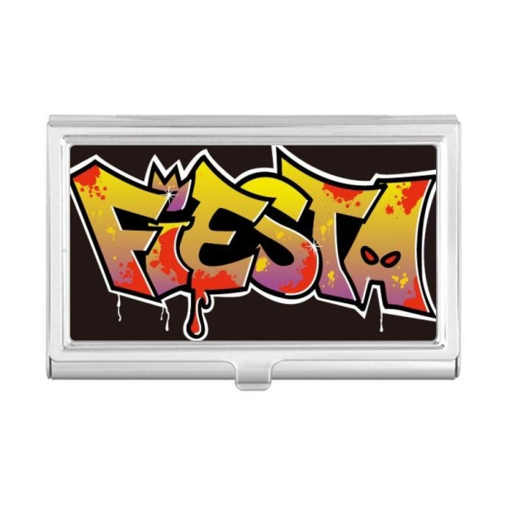 DIYthinker Graffiti Street Fiesta Hand-Decorated Business Card Holder Case Wallet