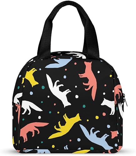 Miniatura 4 de Colorful Foxs Pattern Lunch Box for Women Men Insulated Lunch Bag Reusable Lunch Tote Bag Lunch Container