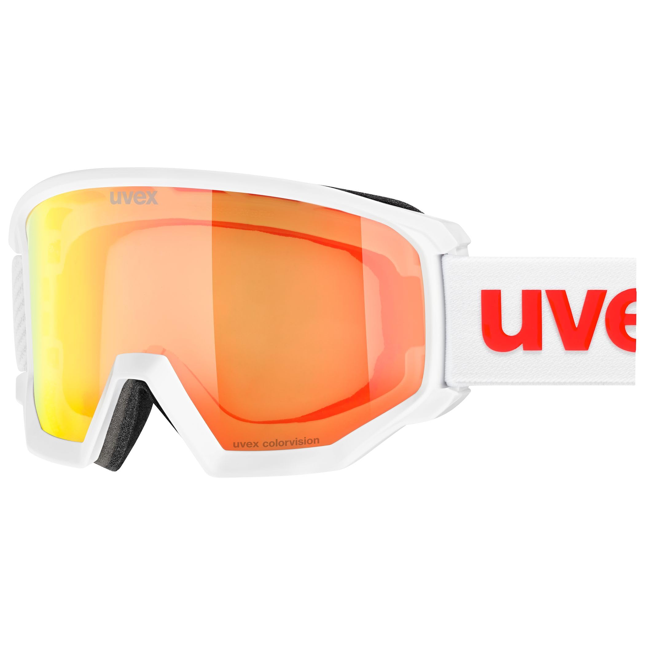 uvex athletic CV, Gogle narciarskie unisex-dorosły, weiß matt SL/orange-grün, one size
