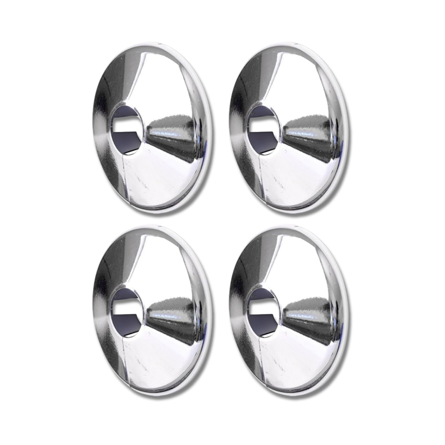 Dunnet Tools 4pc Chrome Pipe Covers 15mm - Easy To Install Snap On Pipe Collars 15mm - Long Lasting PVC Radiator Pipe Covers Chrome For Floor - Stylish Floor Rings For Laminate Carpet Vinyl